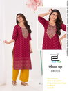 Glam Up By Blue Hills Rayon Embroidery Wholesale Kurti With Bottom In India